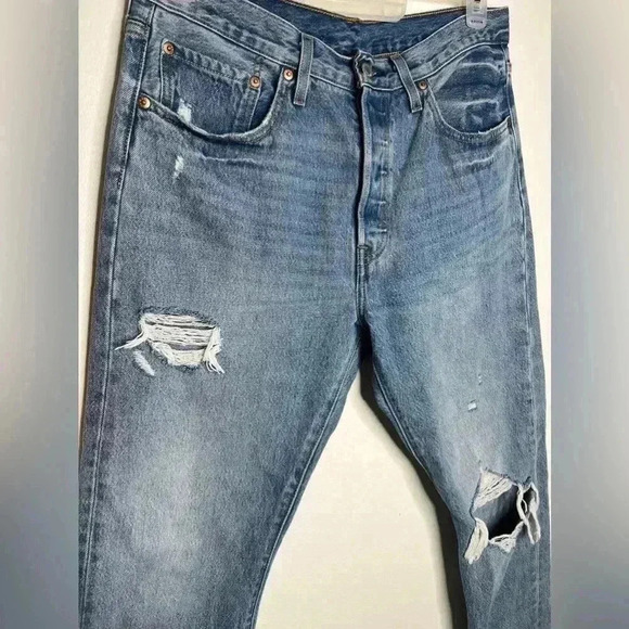 LEVIS Premium 501 S Skinny Distressed Jeans 31 - Picture 3 of 9
